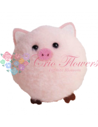 Pink Textile Piggy Figurine